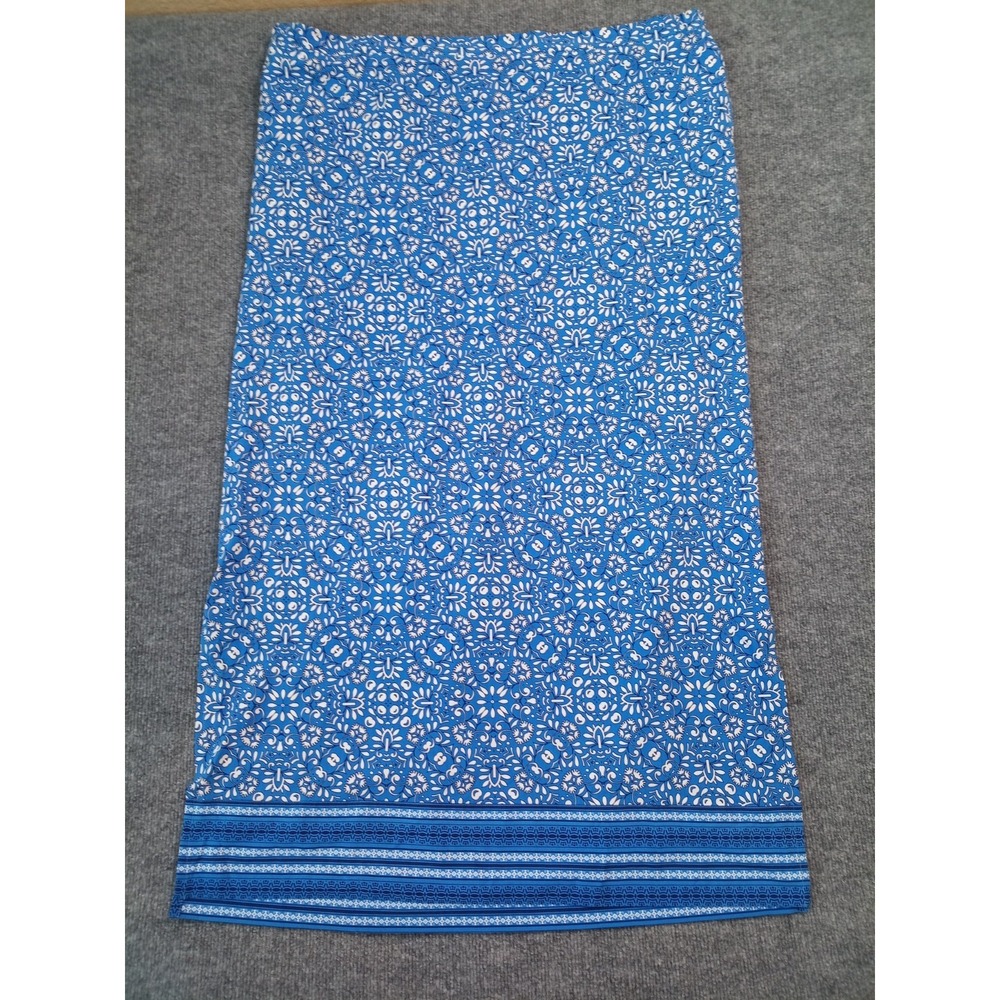 Coolibar Women's XXL UPF 50+ Blue Print Pull On Maxi Skirt Sun Protection